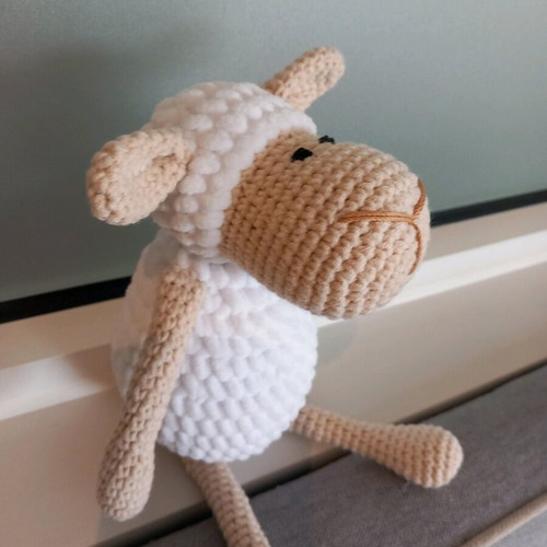 Amigurumi doll lamb 27 cm new, handmade knitted