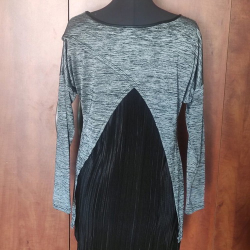 Voice women's blouse used, grey melange with pleated back