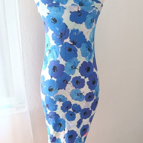 Strapless Mini Dress Superdry like new, white and blue