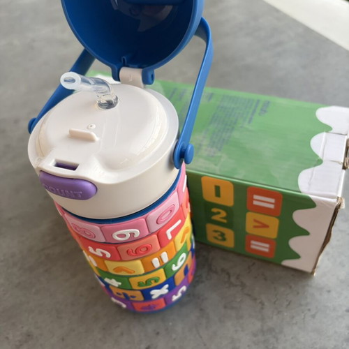 Interactive Number Water Bottle for Kids with Strap new