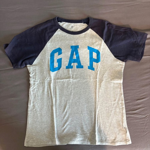 Gap kids' t-shirt used, gray and blue, age 14