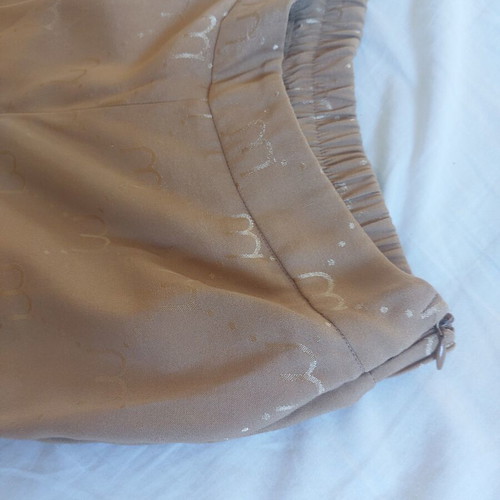 Moutaki set shirt and wide-leg pants, brown and gold