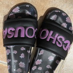 DC Shoes Slides floral used, size 36-37, black and purple
