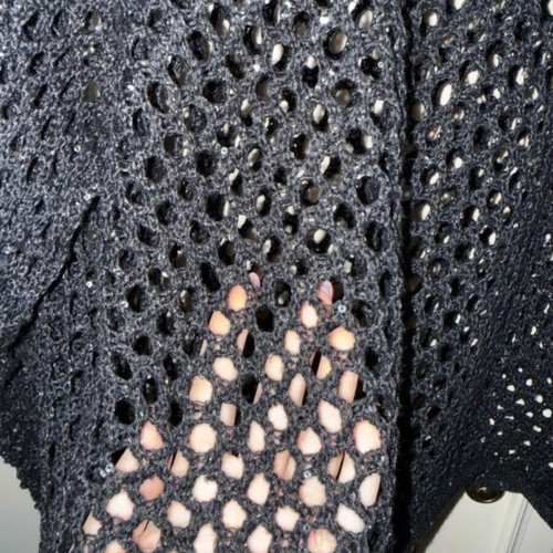 Zara black mesh blouse with small discreet sequins like new, size M