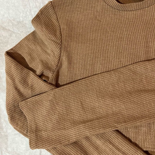 Bershka long sleeve blouse beige brown like new, size L