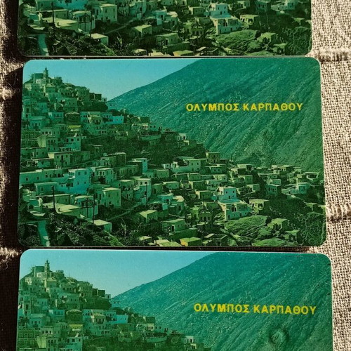 Phone cards used, pack of 3, 1994 Olympus Karpathos