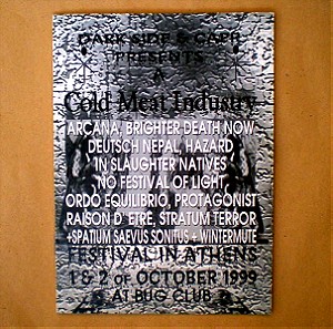 Διαφημιστικό booklet για το Cold Meat Industry Festival, Αθήνα, Bug Club, 1999