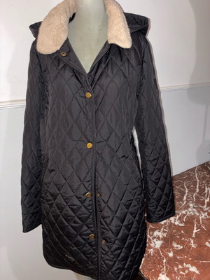 Ralph Lauren quilted coat with hood like new, black