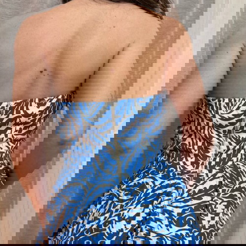 BSB maxi dress like new, size S, blue multicolor