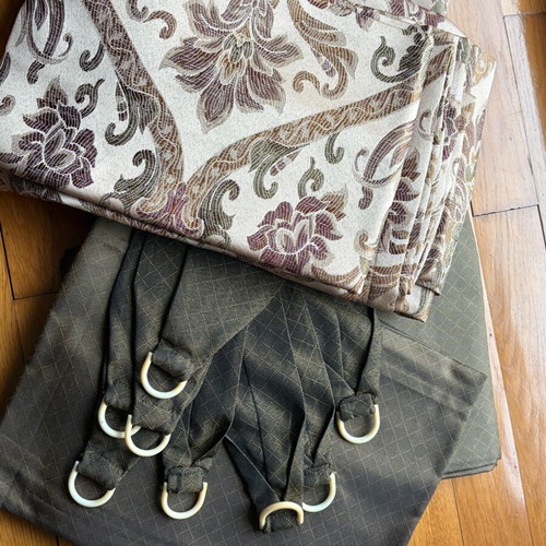 Curtains set of 8 new with 4 tiebacks