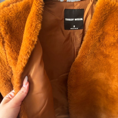 Tally Weijl women's fur jacket orange size M