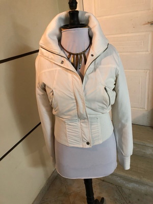 Toi&Moi women's jacket used white spring with pockets and elastic waist