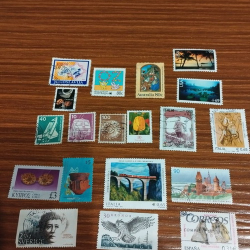 Foreign stamps used, 19 different