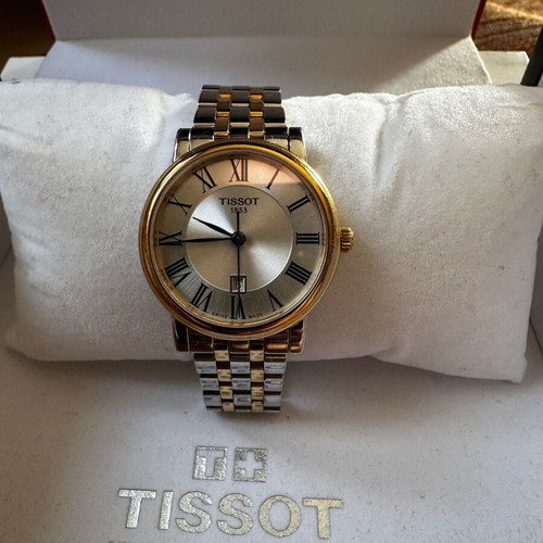 Tissot Carson women's wristwatch, silver and gold bracelet