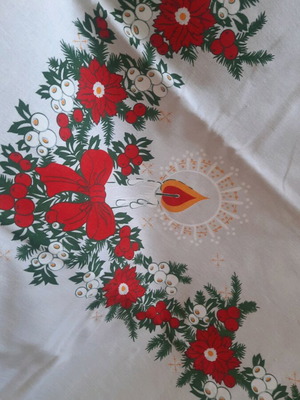 Christmas tablecloth like new, from Sweden 1.65×1.38