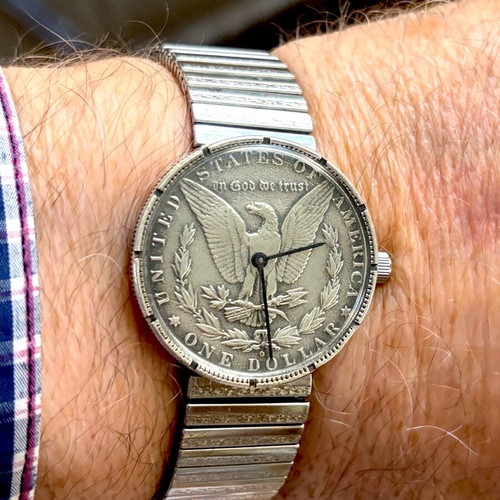 Ρολόι HENO Watch vintage 1960s με ασημένιο δολάριο σαν καινούργιο