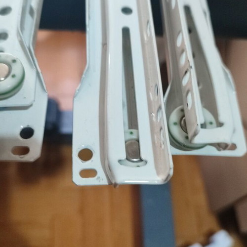 Drawer runners 50cm with wheels used, set of 4 complete metal guides