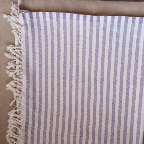 Striped pareo white purple like new, size 160x90 cm