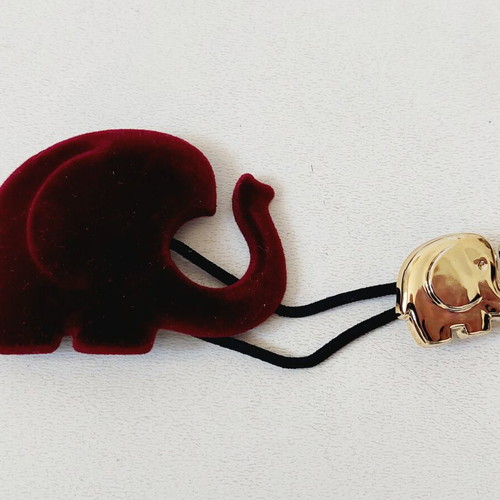 Velvet Hair Ties Elephant Pack of 12 New