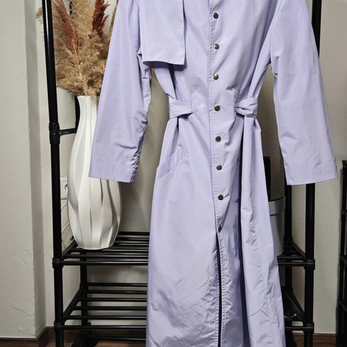 Arpyes lilac long trench coat, minimal design
