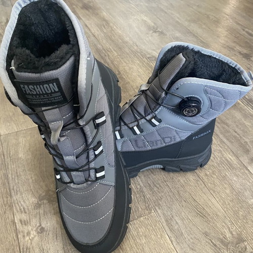 Men's deep boots, black and grey, size 42, casual style