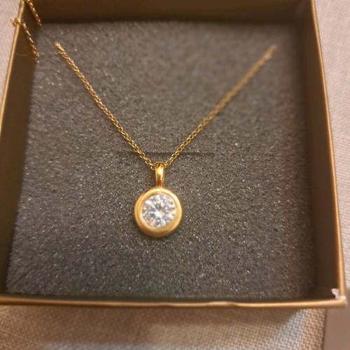 Silver necklace gold plated Gregio new