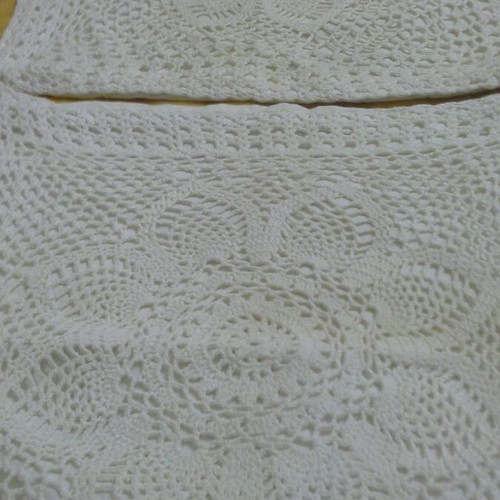 Handmade crocheted sofa cushions new, white, set of two