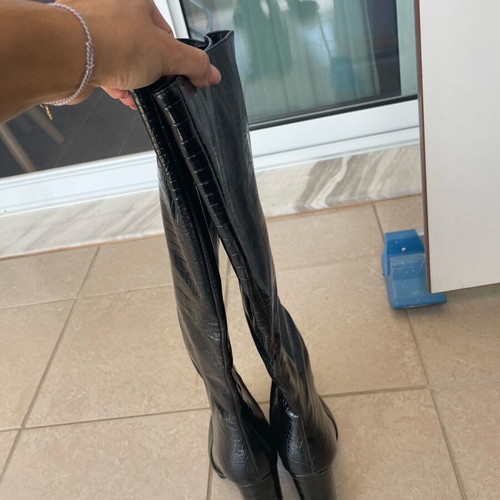 Just Me vegan leather boots new, size 41, shiny finish