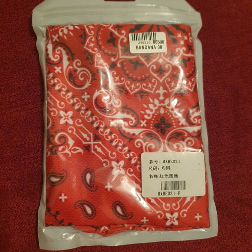 Bandana new, white and red