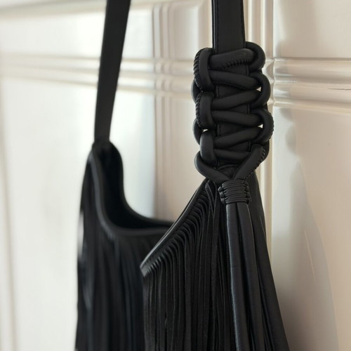 Callista Calypso shoulder bag in black with fringes