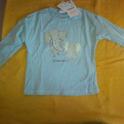 Boys' T-shirt 2-3 years Zara new, light blue-gray thin