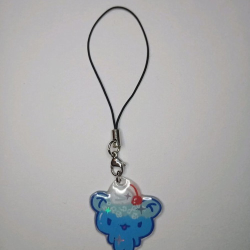 Ice Cream Float Bear keychain like new, blue and turquoise