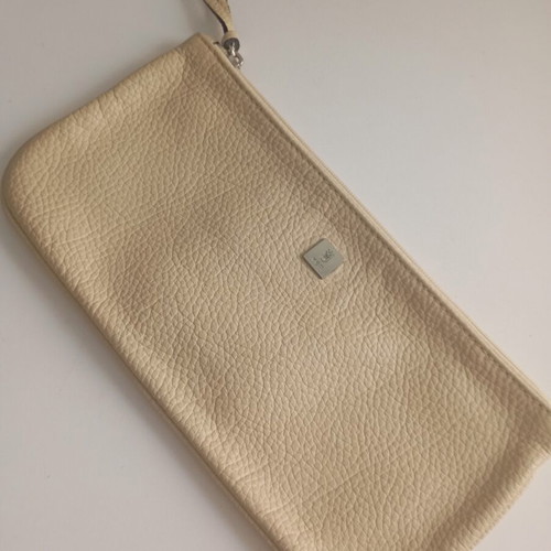 Kem clutch bag beige leather, like new