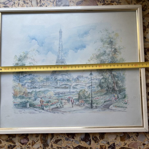 Eiffel Tower framed print 42.5x36cm like new