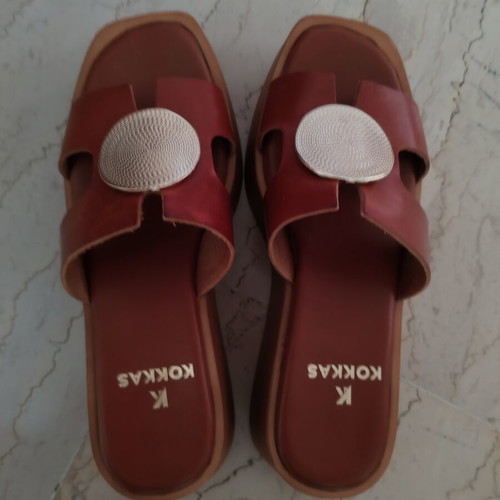 Summer women's platform sandals like new, size 38, brown, 7cm heel