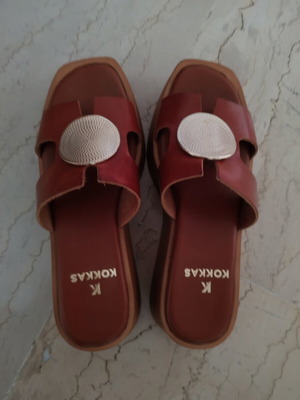 Summer women's platform sandals like new, size 38, brown, 7cm heel