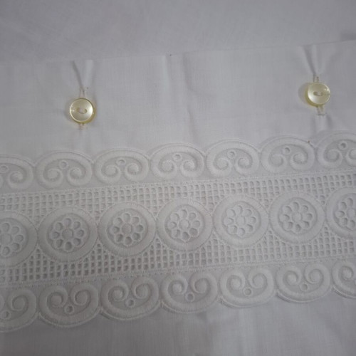 Vintage white linens with intricate cutwork embroidery, new