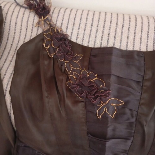 Skirt set with blouse brown, like new, size M