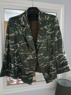 DEBY DEBO jacket medium with small transparent sequins used, green