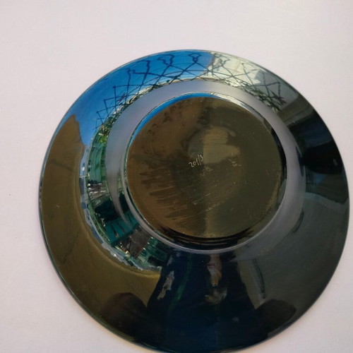 Cut glass bowl and vase used, numbered set
