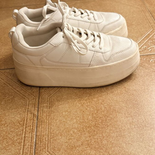 Zara platform white sneakers size 37 used