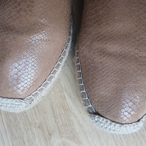 Cuplé women's beige espadrilles used, size 39, embossed design