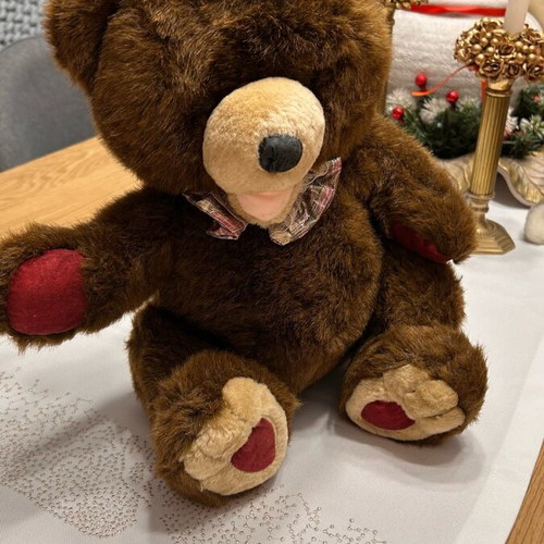Large brown plush teddy bear like new, about 25 cm