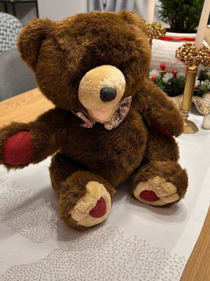 Large brown plush teddy bear like new, about 25 cm