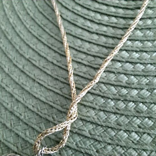 Vintage sterling silver tiger’s eye pendant necklace used