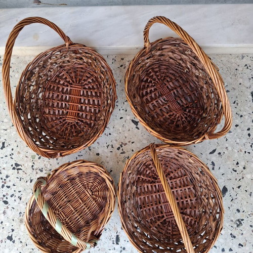 Wicker baskets, set of 4
