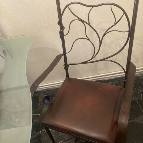 Handmade iron and crystal dining set, unique piece