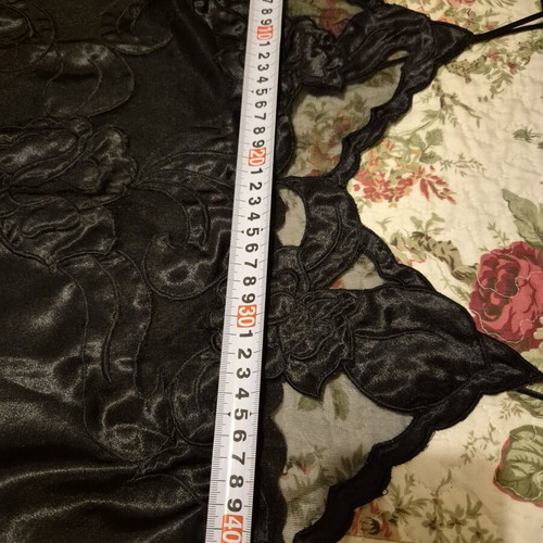 Satin nightgown used with lace bust, black, size L