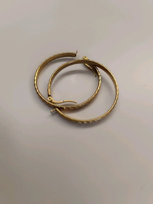 Stainless hypoallergenic hoop earrings 4cm new, gold-colored
