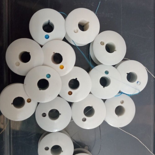 Set of 15 New Sewing Machine Bobbins with Threads
